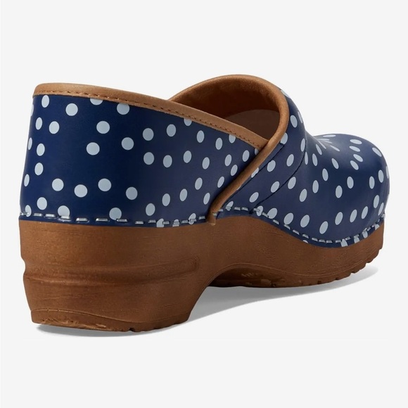Sanita Blue and White Polka Dot Clogs - Picture 3 of 13